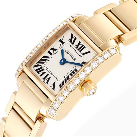 cartier gold watch womens|cartier 18k gold tank watch.